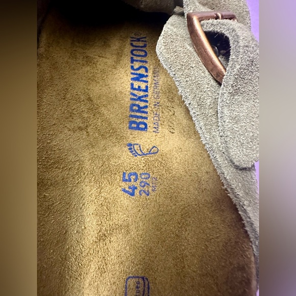 NWT Birkenstock Boston Leather Suede Taupe Clogs EU 45 / US M 12 - Picture 14 of 16